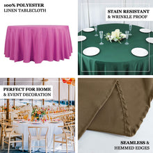 132" Chocolate Seamless Polyester Round Tablecloth