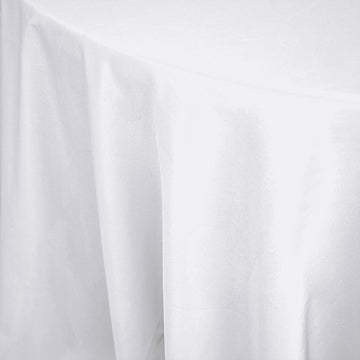 Versatile and Stylish White Seamless Polyester Round Tablecloth