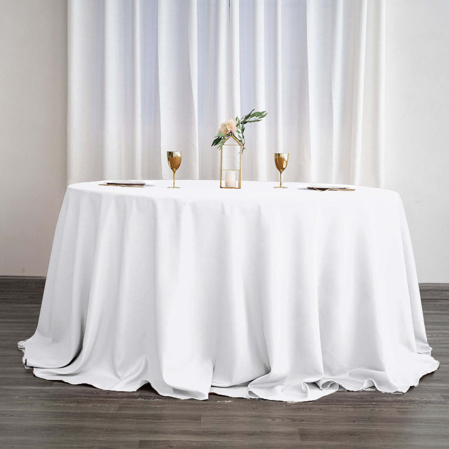 White polyester tablecloth for weddings and events