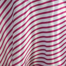 90" White/Fuchsia Satin Stripe Round Tablecloth#whtbkgd