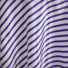 90" Satin Stripe Round Tablecloth - White/Purple