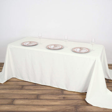 Elevate Your Event with the Ivory Seamless Polyester Rectangular Tablecloth 50"x120"