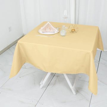 Champagne Seamless Premium Polyester Tablecloth for Unmatched Elegance