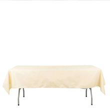 Polyester Rectangle Linen Tablecloth Beige 54 Inch x 96 Inch