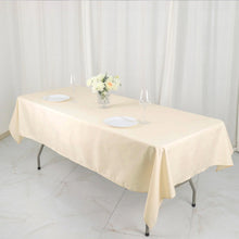 Beige Polyester Linen Rectangle Tablecloth 54 Inch x 96 Inch