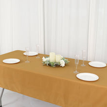 Rectangle Polyester Linen Tablecloth in Gold Color 54 Inch x 96 Inch