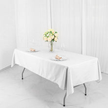 54 Inch x 96 Inch White Rectangle Tablecloth In Polyester Linen 