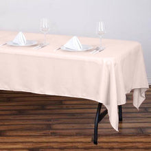 Polyester Blush Rose Gold Rectangular Tablecloth 60 Inch x 102 Inch