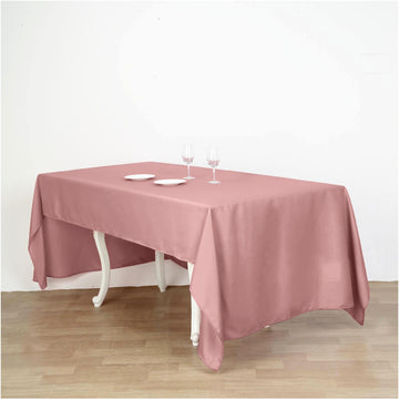 Dusty Rose Seamless Polyester Rectangular Tablecloth: The Perfect Addition to Your Table Decor