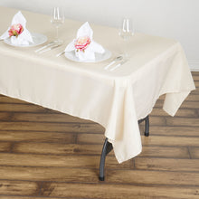 60 Inch x 102 Inch Beige Polyester Tablecloth Rectangular