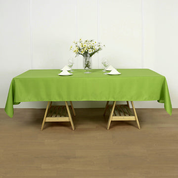 Add a Fresh Festive Look with Apple Green Seamless Polyester Rectangular Tablecloth 60"x102"