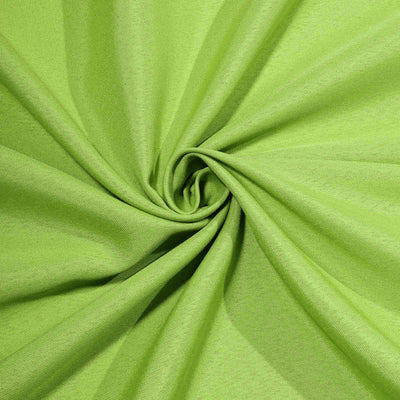 Vibrant green fabric with a smooth texture and swirl design.