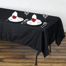 Black 60 Inch x 102 Inch Polyester Rectangular Tablecloth