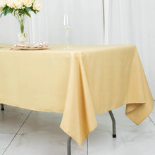 60x102inch Champagne 200 GSM Seamless Premium Polyester Rectangular Tablecloth