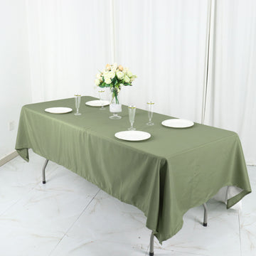 Experience Unmatched Quality with the Dusty Sage Green Seamless Polyester Rectangular Tablecloth