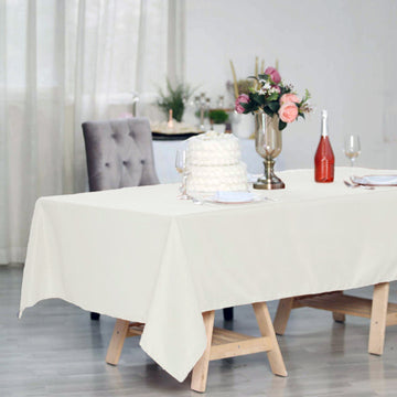 Create Timeless Elegance with the Ivory Seamless Polyester Rectangular Tablecloth