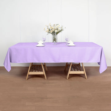 Elevate Your Event Decor with the Lavender Lilac Seamless Polyester Rectangular Tablecloth