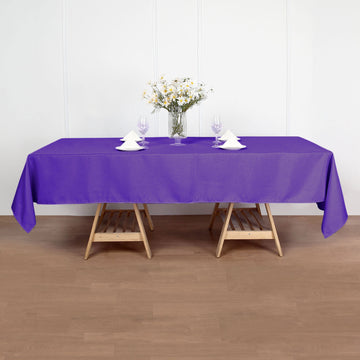 Enhance Your Dining Experience with the Purple Seamless Polyester Rectangular Tablecloth