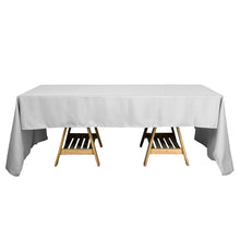 60 Inch x 102 Inch Tablecloth In Silver Polyester Rectangular 