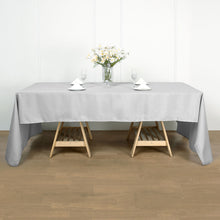 Polyester Rectangular Tablecloth 60 Inch x 102 Inch In Silver 