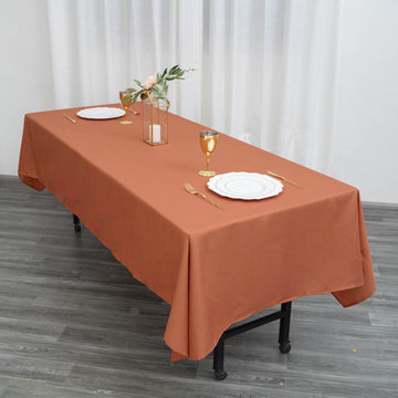 Terracotta Seamless Polyester Rectangular Tablecloth 60"x102"