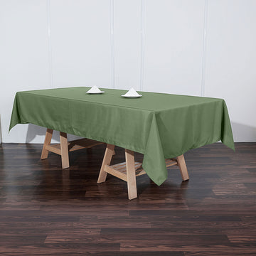 Create a Stunning Green Oasis with the Olive Green Seamless Polyester Rectangular Tablecloth