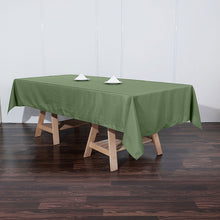 Rectangular Olive Green Polyester Table Cover 60 Inch x 102 Inch