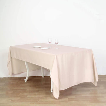 Create Timeless Elegance with the Beige Polyester Rectangular Tablecloth