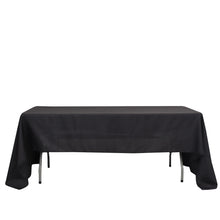 Black 60 Inch x 126 Inch Rectangular Tablecloth In Polyester Seamless