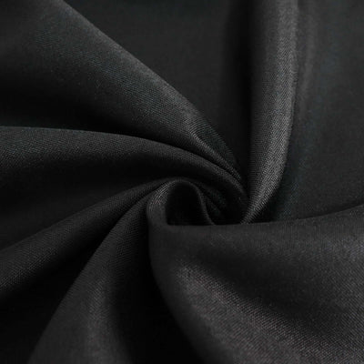 Black fabric with a smooth texture, showcasing a subtle sheen.