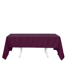 60 Inch x 126 Inch Seamless Polyester Rectangular Tablecloth In Eggplant 