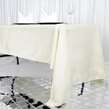 Seamless 60 Inch x 126 Inch Ivory Premium 190 GSM Polyester Rectangular Tablecloth