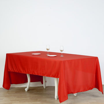 Create Memorable Events with the Red Seamless Polyester Rectangular Tablecloth 60"x126"