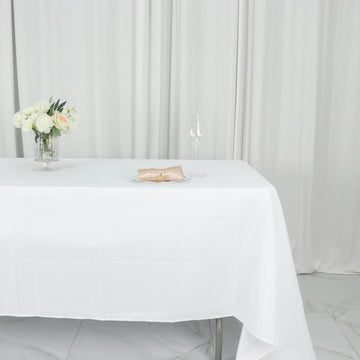 Create a Timeless Look with the White Seamless Polyester Rectangular Tablecloth