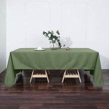 Olive Green Rectangular Polyester Tablecloth 60 Inch x 126 Inch Seamless