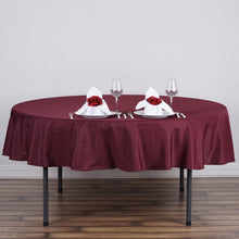 Burgundy Polyester Linen Tablecloth Round 70 Inch
