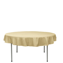 Polyester Linen Round Tablecloth Champagne 70 Inches