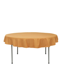Polyester Linen Tablecloth in Gold Color 70 Inch Round Shape
