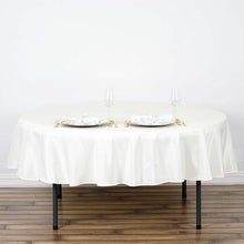 Ivory Polyester Linen Tablecloth Round 70 Inch