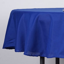 Royal Blue Polyester Linen Tablecloth Round 70 Inch