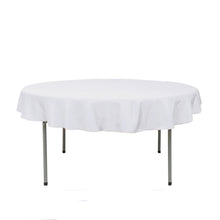 Polyester Linen 70 Inch Round Tablecloth In White