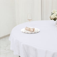Round Tablecloth 70 Inch In White Polyester Linen