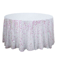 Big Payette Sequin Round Tablecloth In Iridescent 120 Inch
