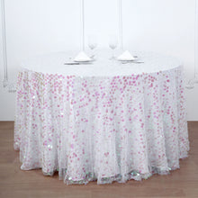 Round Iridescent Tablecloth In Big Payette Sequins 120 Inch 