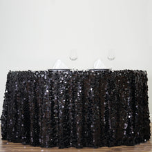Round Tablecloth 120 Inch In Black Premium Big Payette Sequin