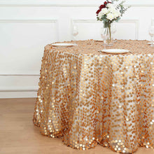 Sequin Mesh Round Tablecloth In Matte Champagne 120 Inches
