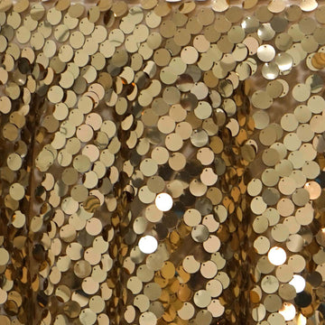 Luxury and Style with the Gold Seamless Big Payette Sequin Round Tablecloth