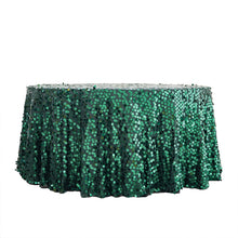 Round Big Payette Sequin Tablecloth 120 Inch Hunter Emerald Green
