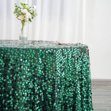 Hunter Emerald Green 120 Inch Sequin Big Payette Round Tablecloth