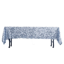 Rectangle Big Payette Sequin Tablecloth 60 Inch By 102 Inch Dusty Blue